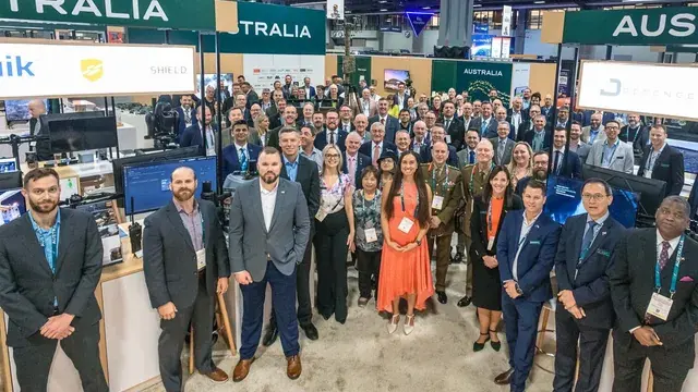 AUSA annual meeting and exhibition banner with military image of soldier