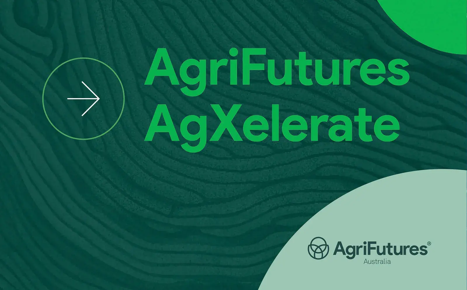 AgriFutures AgXelerate banner with green leaf texture and AgriFutures logo