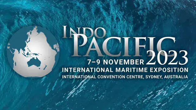INDOPAC 2023 banner with waves and detailed information on event including date and description